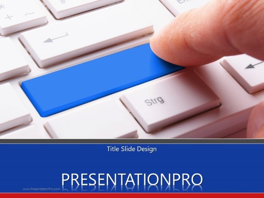 Blank Enter Key PowerPoint Template title slide design