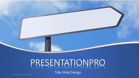 Blank Path Sign Widescreen PowerPoint Template title slide design