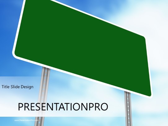 Blank Road Sign PowerPoint Template title slide design