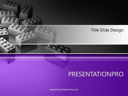 Blocks To Build Purple PowerPoint Template title slide design