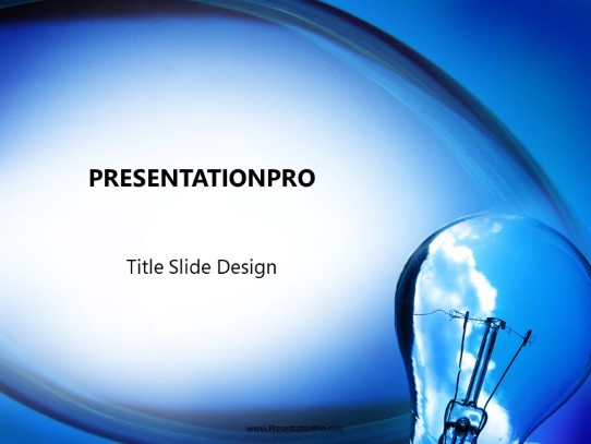 Blue Sky Bulb PowerPoint Template title slide design