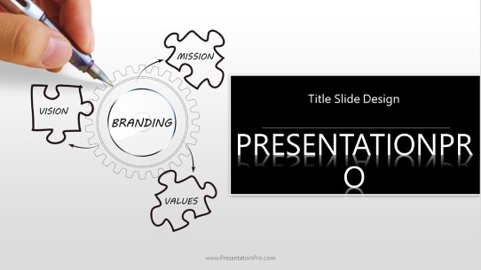 Brand Concept Drawing Widescreen PowerPoint Template title slide design
