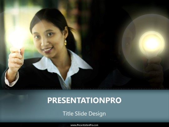 Bright Idea PowerPoint Template title slide design