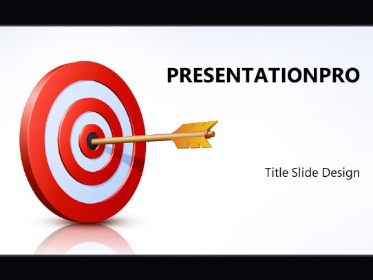 Bullseye Target Arrow PowerPoint Template title slide design