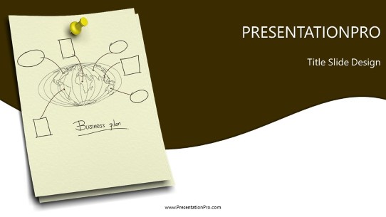 Business Plan Pin Up B Widescreen PowerPoint Template title slide design