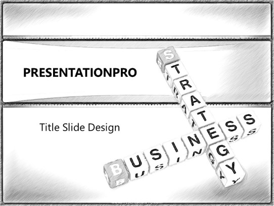 Business Strategy Crossword Sketch PowerPoint Template title slide design