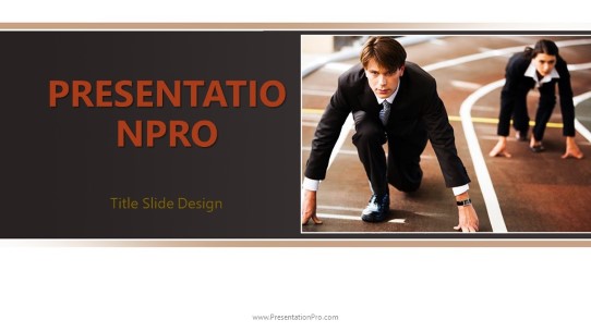Business Track Widescreen PowerPoint Template title slide design