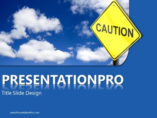 Caution In Clouds PowerPoint Template title slide design
