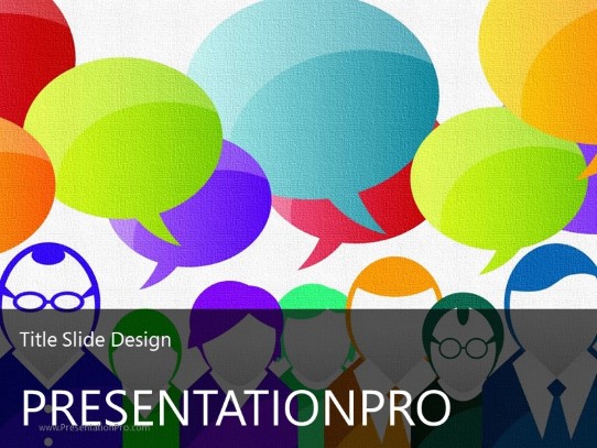Crowd Communication PowerPoint Template title slide design