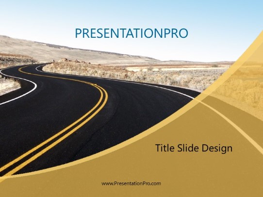 Curving Road PowerPoint Template title slide design