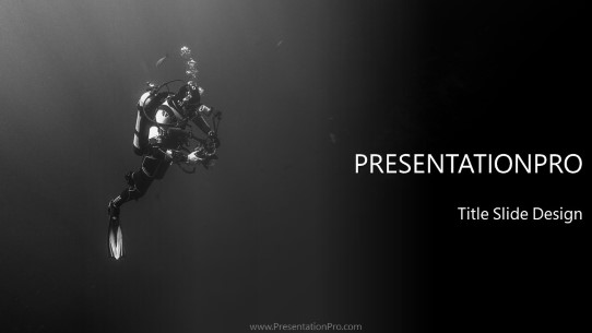 Deep Sea Diver 01 Widescreen PowerPoint Template title slide design