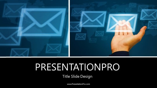 Digital Hand Delivery Widescreen PowerPoint Template title slide design