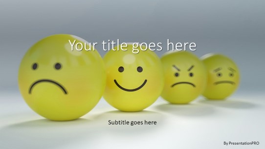 Emoji Faces Widescreen PowerPoint Template title slide design