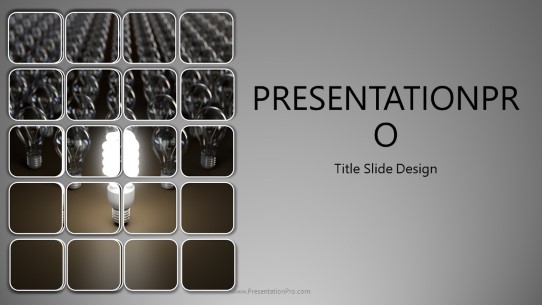 Energy Saving Bulb Widescreen PowerPoint Template title slide design