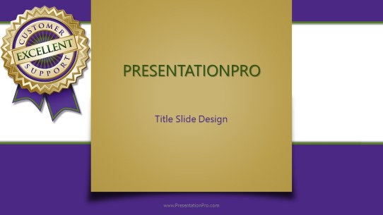 Excellent Support Purple Widescreen PowerPoint Template title slide design