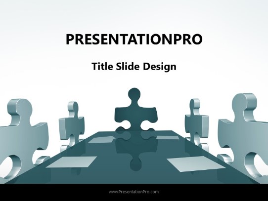Executive Puzzle Meeting PowerPoint Template title slide design