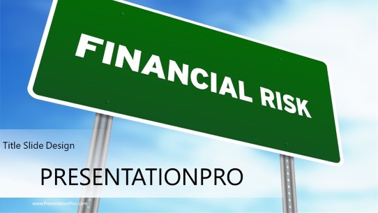 Financial Risk Sign Widescreen PowerPoint Template title slide design