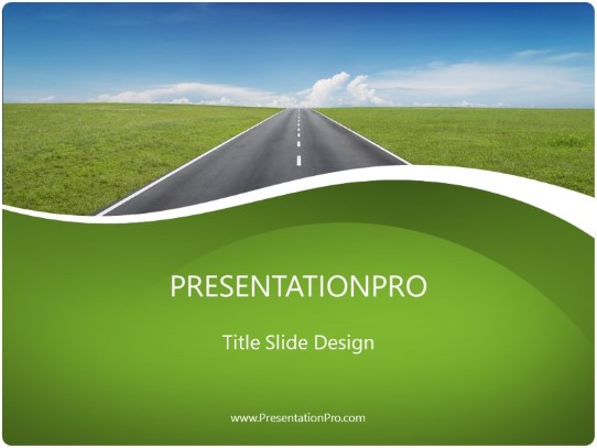 Going Places Green PowerPoint Template title slide design