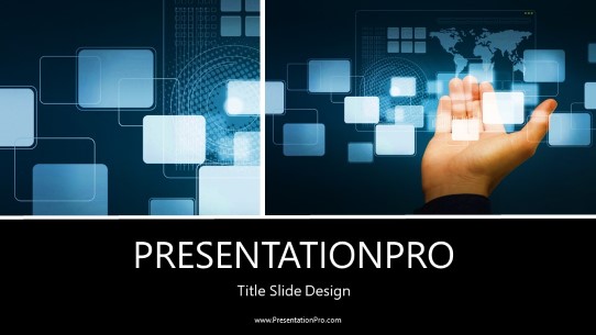 Hand Data Digital Widescreen PowerPoint Template title slide design