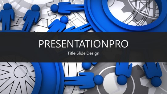 Human Cogs 01 Widescreen PowerPoint Template title slide design