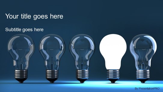 Idea Illumination Widescreen PowerPoint Template title slide design