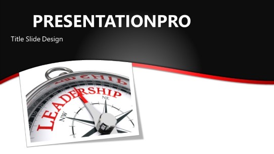 Leadership Compass B Widescreen PowerPoint Template title slide design
