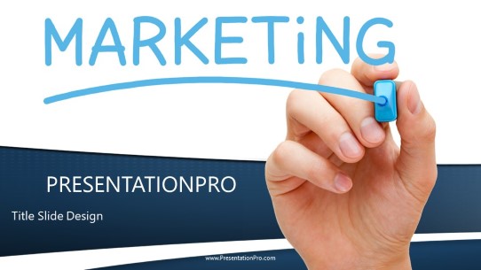 Marketing On White Board Widescreen PowerPoint Template title slide design