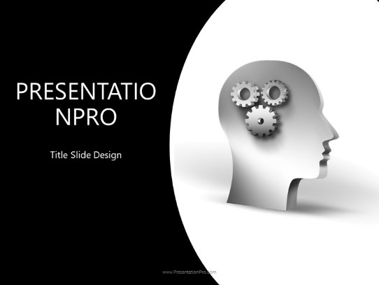Mind Cogs PowerPoint Template title slide design