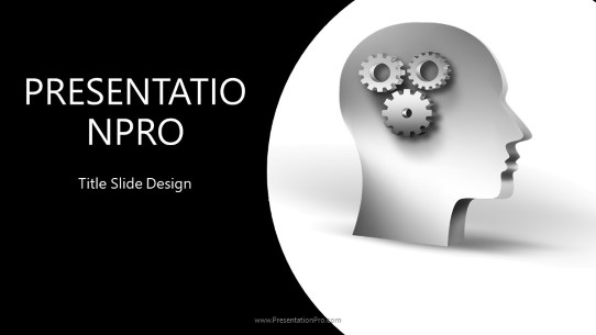 Mind Cogs Widescreen PowerPoint Template title slide design