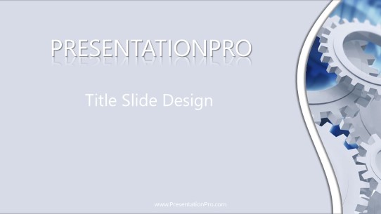 Multi Gears Gray Widescreen PowerPoint Template title slide design