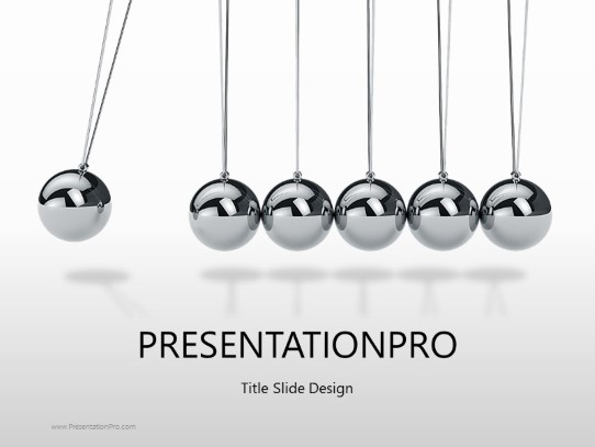Newtons Cradle PowerPoint Template title slide design