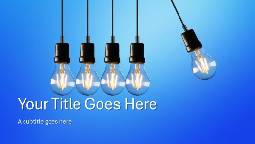 Newtons Lights Widescreen PowerPoint Template title slide design