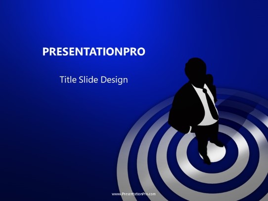 On Bullseye Blue PowerPoint Template title slide design