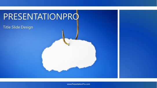On The Hook Widescreen PowerPoint Template title slide design