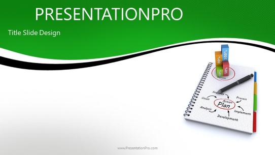Planning Success Widescreen PowerPoint Template title slide design