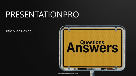 Questions Answers Sign Widescreen PowerPoint Template title slide design