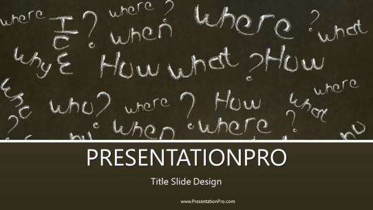 Questions On Board Widescreen PowerPoint Template title slide design