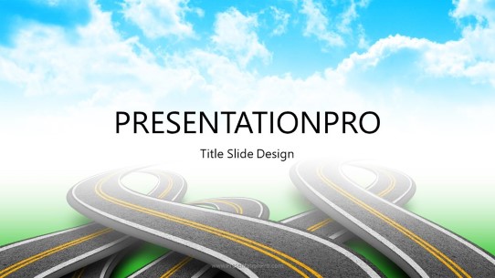 Roads In Clouds Widescreen PowerPoint Template title slide design