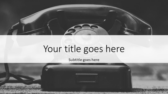 Rotary Phone Widescreen PowerPoint Template title slide design