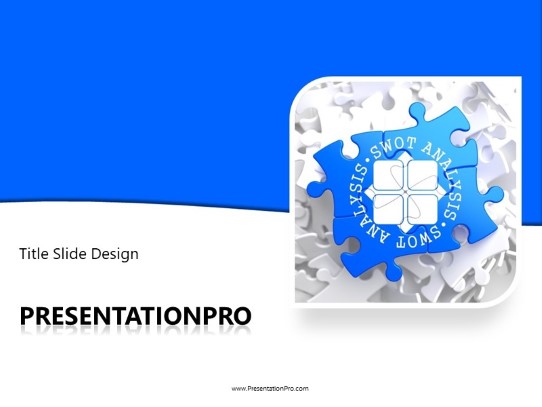 SWOT Puzzle PowerPoint Template title slide design