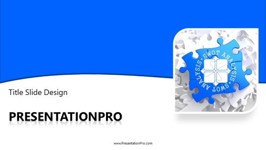 SWOT Puzzle Widescreen PowerPoint Template title slide design