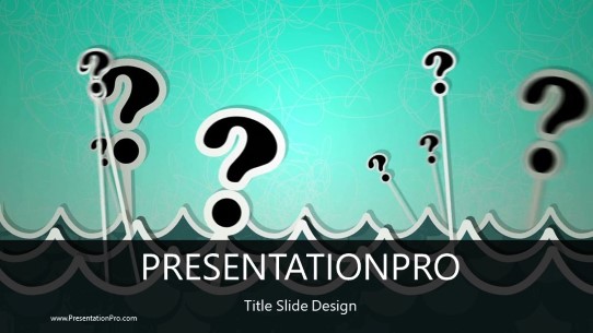 Sea Of Questions Widescreen PowerPoint Template title slide design