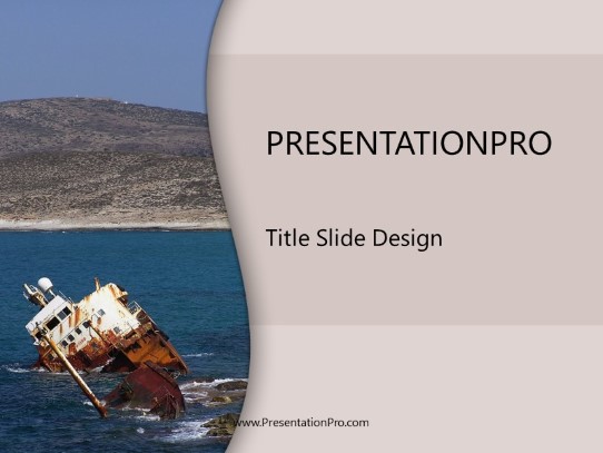 Ship Wreck PowerPoint Template title slide design