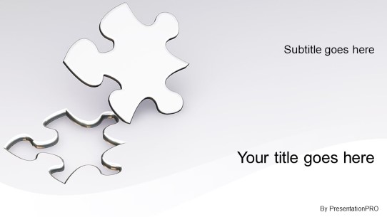 Single Solution Silver Widescreen PowerPoint Template title slide design