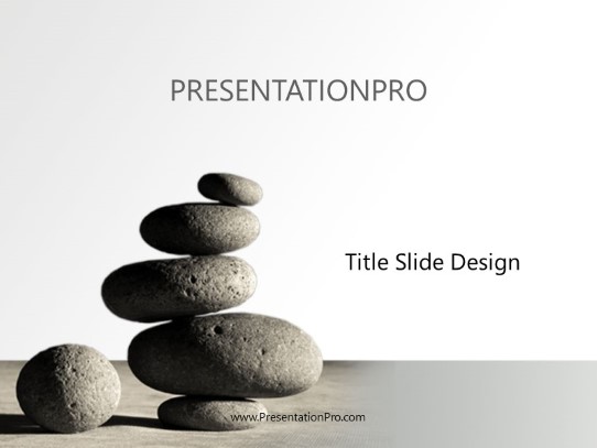 Stacked Rocks PowerPoint Template title slide design
