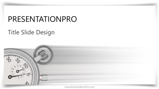 Stopwatch Blur Widescreen PowerPoint Template title slide design