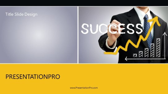 Success And Charts Widescreen PowerPoint Template title slide design