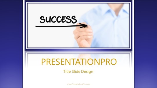 Success Direction Blue Widescreen PowerPoint Template title slide design