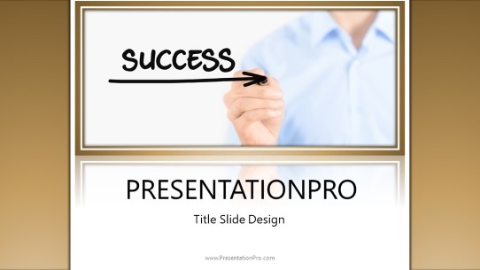 Success Direction Brown Widescreen PowerPoint Template title slide design