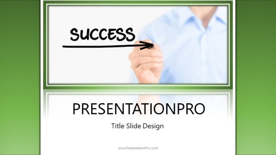 Success Direction Green Widescreen PowerPoint Template title slide design